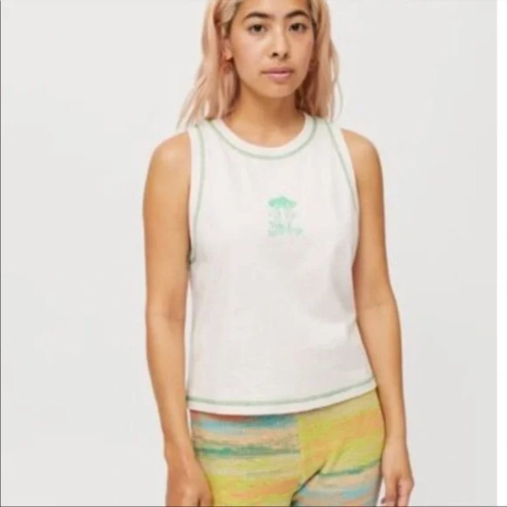 Urban Outfitters Mushroom "Take a Little Trip" Sleeveless Tank Large - Picture 8 of 9